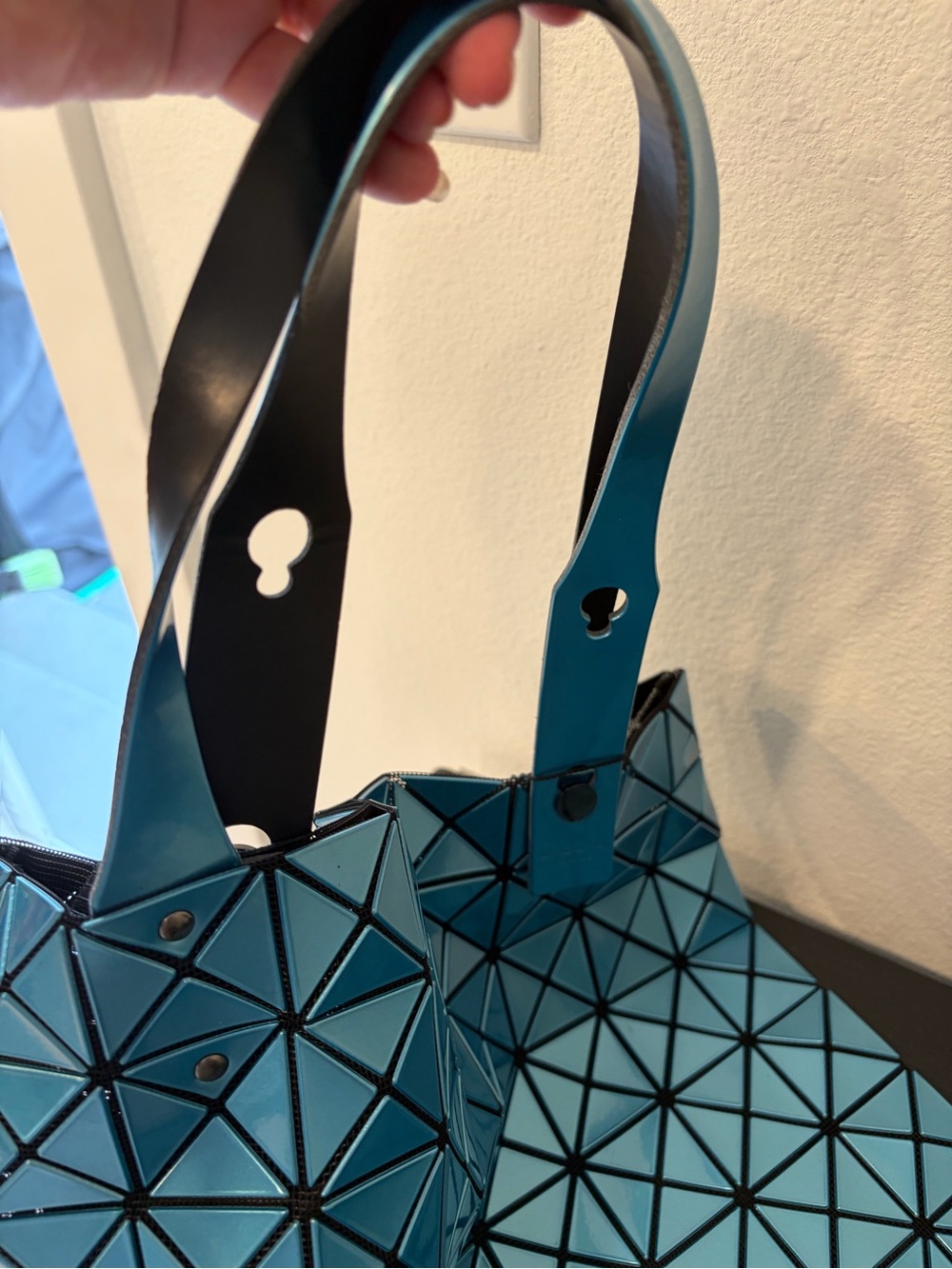 Issey Miyake Bao Bao Metallic Teal Geometric Tote - Picture 6 of 10